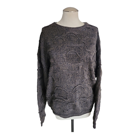Vintage Florence Tricot 3D Coogi‑Style Sweater – Size M Cotton‑Blend - Picture 2 of 11